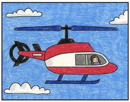 آموزش نقاشی هلیکوپتر