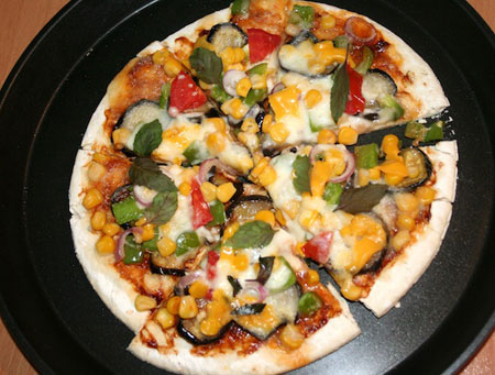 طرز تهیه پیتزا سبزیجات, نحوه پخت پیتزا سبزیجات