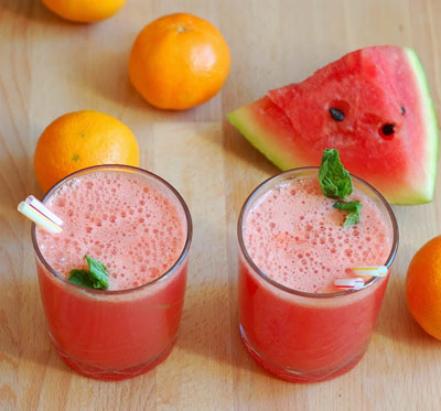 نحوه درست آب هندوانه و پرتقال,مواد لازم برای آب هندوانه و پرتقال