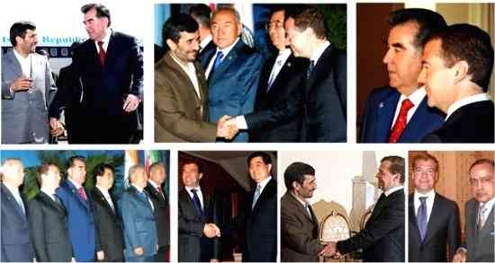 چند عکس از ملاقات سران کشورهايي که در نشست سال 2008 شهر دوشنبه شرکت داشتند