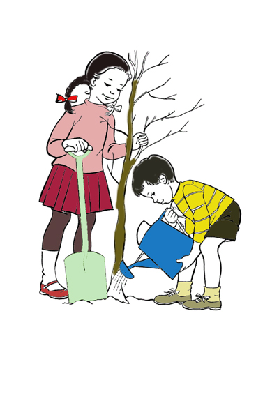 نقاشی روز درختکاری برای بچه ها