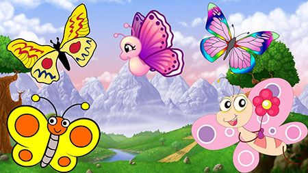 شعر کودکانه,شعر کودکانه درباره پروانه,عکس پروانه کارتونی