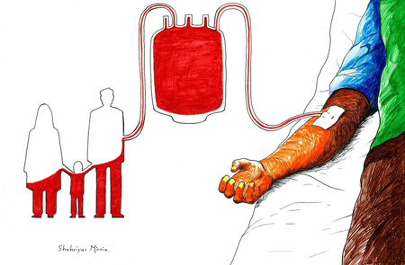 کاریکاتور در مورد اهدای خون, اهدای خون