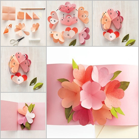 کارت پستال های دست ساز با گل,کارت پستال گل