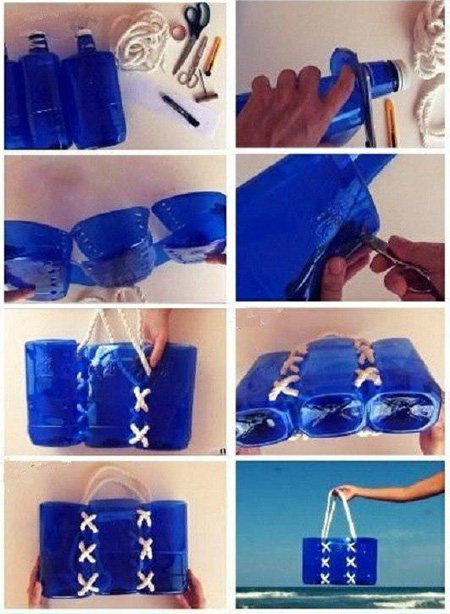 کاربرد بطری های پلاستیکی,ساخت کیف با بطری