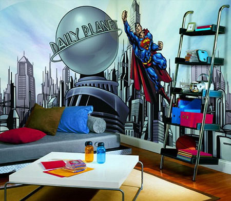 تزیین اتاق با برچسب سوپرمن, دکوراسیون اتاق پسرهای نوجوان