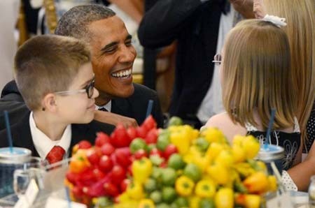 میهمانی شام رییس جمهور آمریکا برای کودکان آمریکایی در کاخ سفید