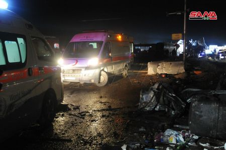 اخبار,اخبار حوادث,تصادف خونین اتوبوس زوار در سوریه