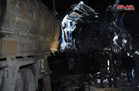 اخبار,اخبار حوادث,تصادف خونین اتوبوس زوار در سوریه